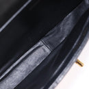 CHANEL Matelasse Double Face Hand Bag Lamb Skin Black Gold CC Auth 194872SAM-9