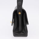CHANEL Matelasse Double Face Hand Bag Lamb Skin Black Gold CC Auth 194872SAM-4