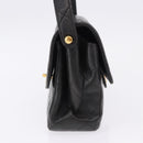 CHANEL Matelasse Double Face Hand Bag Lamb Skin Black Gold CC Auth 194872SAM-5