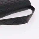 CHANEL Matelasse Double Face Hand Bag Lamb Skin Black Gold CC Auth 194872SAM-8