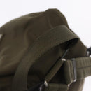 PRADA Backpack Nylon Khaki Silver Auth 194873A-10