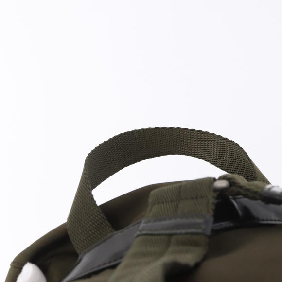 PRADA Backpack Nylon Khaki Silver Auth 194873A