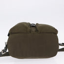 PRADA Backpack Nylon Khaki Silver Auth 194873A-14