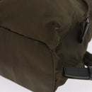 PRADA Backpack Nylon Khaki Silver Auth 194873A-16