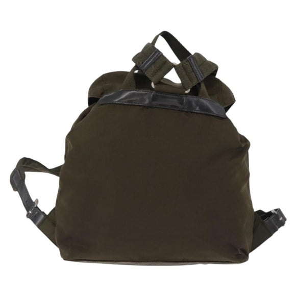 PRADA Backpack Nylon Khaki Silver Auth 194873A