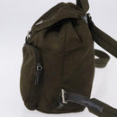 PRADA Backpack Nylon Khaki Silver Auth 194873A-5