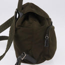 PRADA Backpack Nylon Khaki Silver Auth 194873A-7