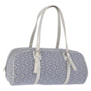 CELINE C Macadam Canvas Hand Bag Blue Silver Auth 194875A-1