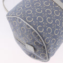 CELINE C Macadam Canvas Hand Bag Blue Silver Auth 194875A-15