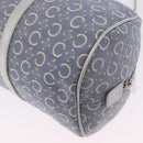 CELINE C Macadam Canvas Hand Bag Blue Silver Auth 194875A-16
