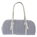 CELINE C Macadam Canvas Hand Bag Blue Silver Auth 194875A-13