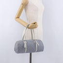 CELINE C Macadam Canvas Hand Bag Blue Silver Auth 194875A-21