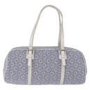 CELINE C Macadam Canvas Hand Bag Blue Silver Auth 194875A-2