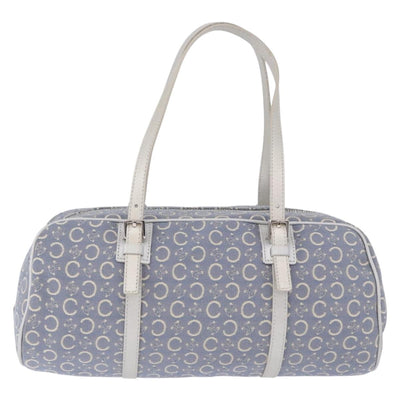 CELINE C Macadam Canvas Hand Bag Blue Silver Auth 194875A - 0