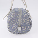CELINE C Macadam Canvas Hand Bag Blue Silver Auth 194875A-3