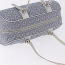 CELINE C Macadam Canvas Hand Bag Blue Silver Auth 194875A-6