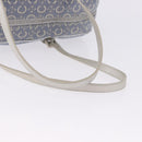 CELINE C Macadam Canvas Hand Bag Blue Silver Auth 194875A-7