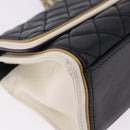 CHANEL Chain Matelasse 2.55 Shoulder Bag Lamb Skin Black Gold CC Auth 194876V-9