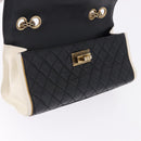 CHANEL Chain Matelasse 2.55 Shoulder Bag Lamb Skin Black Gold CC Auth 194876V-20