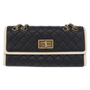 CHANEL Chain Matelasse 2.55 Shoulder Bag Lamb Skin Black Gold CC Auth 194876V-13