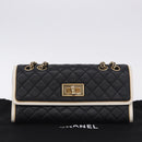 CHANEL Chain Matelasse 2.55 Shoulder Bag Lamb Skin Black Gold CC Auth 194876V-12
