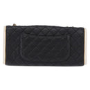 CHANEL Chain Matelasse 2.55 Shoulder Bag Lamb Skin Black Gold CC Auth 194876V-2