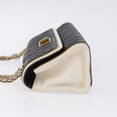 CHANEL Chain Matelasse 2.55 Shoulder Bag Lamb Skin Black Gold CC Auth 194876V-4