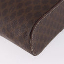 CELINE Macadam Canvas Vanity Hand Bag PVC Leather Brown Gold Auth 194878A-9