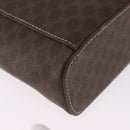 CELINE Macadam Canvas Vanity Hand Bag PVC Leather Brown Gold Auth 194878A-15