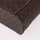 CELINE Macadam Canvas Vanity Hand Bag PVC Leather Brown Gold Auth 194878A-16
