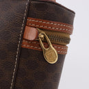 CELINE Macadam Canvas Vanity Hand Bag PVC Leather Brown Gold Auth 194878A-10