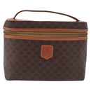 CELINE Macadam Canvas Vanity Hand Bag PVC Leather Brown Gold Auth 194878A-13