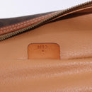 CELINE Macadam Canvas Vanity Hand Bag PVC Leather Brown Gold Auth 194878A-12