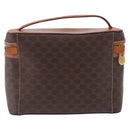 CELINE Macadam Canvas Vanity Hand Bag PVC Leather Brown Gold Auth 194878A-2