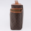 CELINE Macadam Canvas Vanity Hand Bag PVC Leather Brown Gold Auth 194878A-3