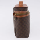 CELINE Macadam Canvas Vanity Hand Bag PVC Leather Brown Gold Auth 194878A-4