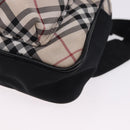 BURBERRY Nova Check Waist Bag Nylon Beige Silver Auth 194879A-11