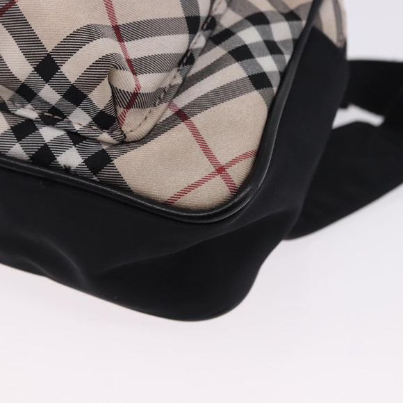 BURBERRY Nova Check Waist Bag Nylon Beige Silver Auth 194879A