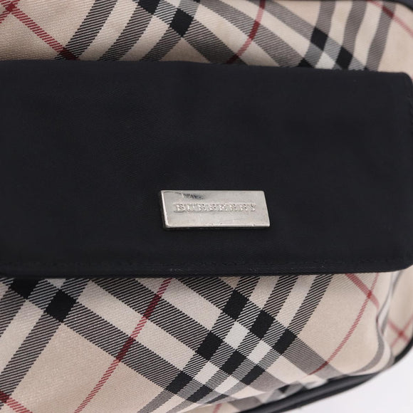 BURBERRY Nova Check Waist Bag Nylon Beige Silver Auth 194879A