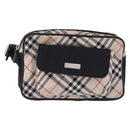 BURBERRY Nova Check Waist Bag Nylon Beige Silver Auth 194879A-2