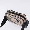 BURBERRY Nova Check Waist Bag Nylon Beige Silver Auth 194879A-6