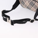 BURBERRY Nova Check Waist Bag Nylon Beige Silver Auth 194879A-7