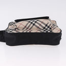 BURBERRY Nova Check Waist Bag Nylon Beige Silver Auth 194879A-9