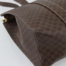 CELINE Macadam Canvas Tote Bag PVC Leather Brown Gold Auth 194880A-11