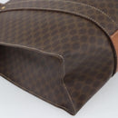 CELINE Macadam Canvas Tote Bag PVC Leather Brown Gold Auth 194880A-13