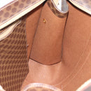 CELINE Macadam Canvas Tote Bag PVC Leather Brown Gold Auth 194880A-17