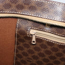 CELINE Macadam Canvas Tote Bag PVC Leather Brown Gold Auth 194880A-19