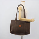 CELINE Macadam Canvas Tote Bag PVC Leather Brown Gold Auth 194880A-22