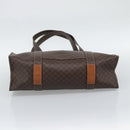 CELINE Macadam Canvas Tote Bag PVC Leather Brown Gold Auth 194880A-9