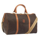 CELINE Macadam Canvas Boston Bag PVC Leather 2way Brown Gold Auth 194881V-1
